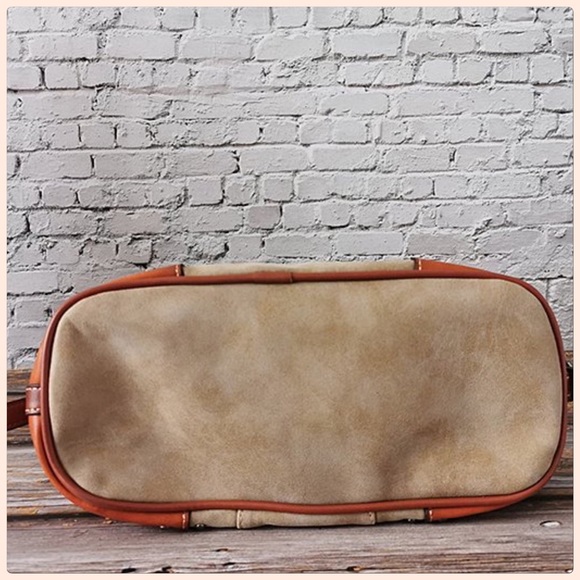 NWT 2X HP Beautifully Detailed Large Tan/Brown Crossbody Shoulder Bag - Picture 6 of 13